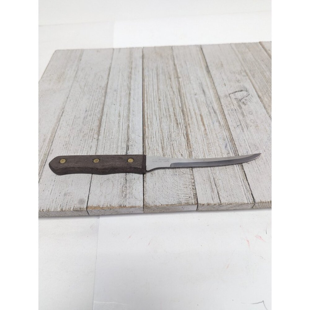 J.A. Bornschaft Stainless Fillet Knife Wood Handle 8-1/2" Long Taiwan